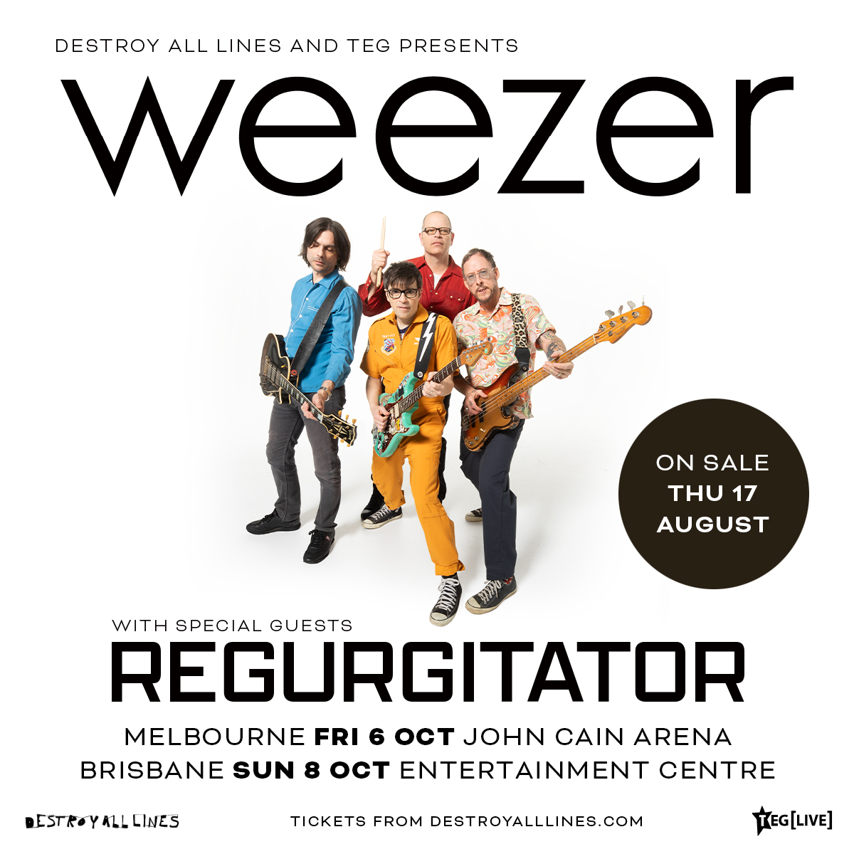 Weezer announce arena headline shows playing Melbourne and